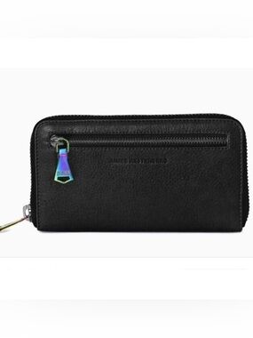 Aimee Kestenberg Black Wallet with Iridescent Zipper Pull